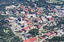 Aerial view of TXST campus in 2009