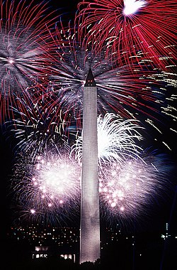 זיקוקים מעל אנדרטת וושינגטון, 4 ביולי 1986