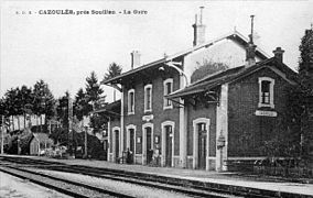 La gare de Cazoulès au début des années 1900.