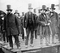 Isambard Kingdom Brunel, William Harrison, John Scott Russell and others at the launching of the SS Great Eastern, London 1857