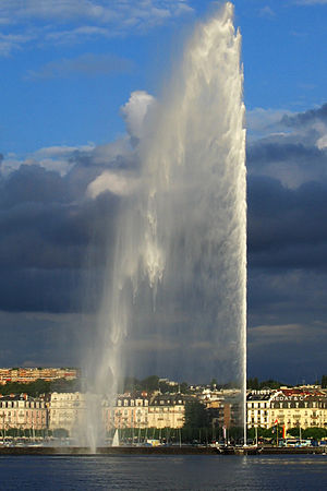 מזרקת סילון המים בז'נבה, שווייץ.