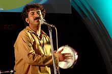 Kalika Prasad Bhattacharya, founder member of Dohar in one of their folk concerts.