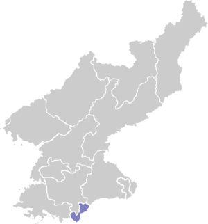 Localização de Kaesong na Coreia do Norte