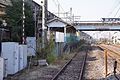 The disused track of the former Tobu Kumagaya Line alongside the station platform