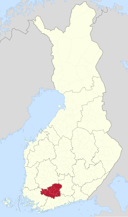 Landskapet Egentliga Tavastlands läge i Finland.