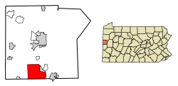 Location in Lawrence County, Pennsylvania