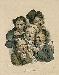 Les Grimaces (1824), lithographie[42].