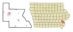 Location of Columbus City, Iowa