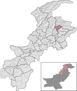 Lower Kohistan District (red) in Khyber Pakhtunkhwa