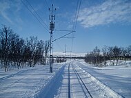 A linha ferroviária em Storlien