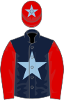 Dark Blue, Light Blue star, Red sleeves, Red cap, Light Blue star