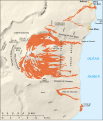 Steady map of recent eruptions