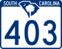 South Carolina Highway 403 marker