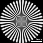 Spoke target imaged by a diffraction limited imaging system.