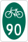 State Bicycle Route 90 marker