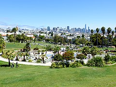 View of Dolores Park from the top, 2017