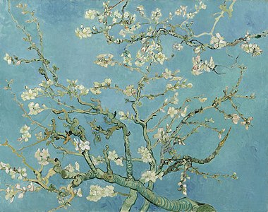 Almond Blossoms, by Vincent van Gogh (edited by Crisco 1492)