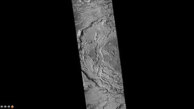 Western side of Focas Crater, as seen by CTX camera (on Mars Reconnaissance Orbiter)