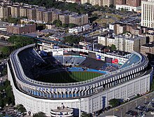 Overhead picture of the old Yankee Stadium.