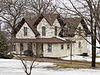 The grout of the Daniel Pennie House was scored to make it look like stone.