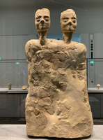 Ain Ghazal statues, c. 7000 BC, found in Ain Ghazal, Jordan
