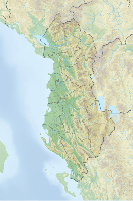 Map showing the location of Llogora National Park