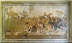 Mosaico de la batalla de Issus Alejandro contra Darío