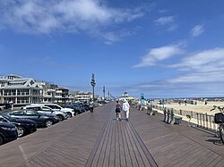 Boardwalk along the Atlantic Ocean shoreline in Belmar