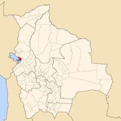 Location of Omasuyos Province within Bolivia