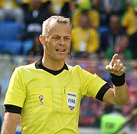 Björn Kuipers à Saint-Pétersbourg à l'occasion de la Coupe du monde de football 2018.