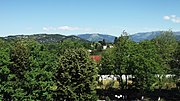 View towards the Baiu Mountains (Lazu Hill, Mount Gurguiatu, and Mount Gârbova)