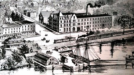 The Lord & Burnham Building on the Irvington, New York waterfront in the 1800s