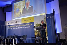 Caroline Roose lors du Forum Humanitaire européen en 2022