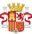 Coat of arms displaying a crowned lion, used during the Provisional Government term and the First Republic (1873–1874)