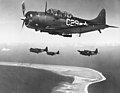 Douglas SBD Dauntless with Navy Unit VC-35 over Eniwetok, 18 February 1944