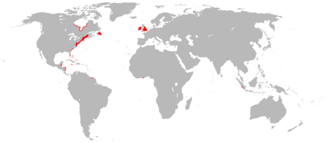 English overseas possessions in 1700