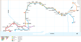 Carte schématique de la ligne, une fois achevée.