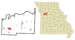 Location of Odessa, Missouri