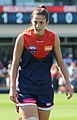Lauren Pearce playing for Melbourne in 2018