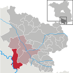 Läget för staden Mühlberg/Elbe i Landkreis Elbe-Elster