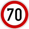 70 km/h maximum speed limit