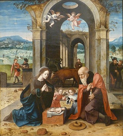 3 : Triptyque de la Nativité (panneau central), Musée des Beaux-Arts, Strasbourg, inv. 366.