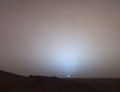 Martian sunset at Spirit (rover), by NASA