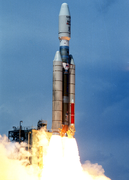 Titan III vehicle launching the Mars Observer spacecraft