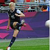 Rapinoe takes a corner kick in the gold medal match at the 2012 London Olympics