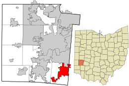 Location in Montgomery County and the state of Ohio