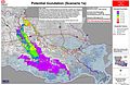 Anticipated inundation from Scenario 1a