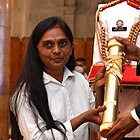 Vanita Jagdeo Borade receiving the Nari Shakti Puraskar