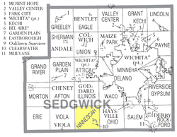 Location of Ninnescah Township in Sedgwick County