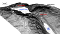 Orografia del sistema Lago di Santa Croce - Lago Morto visto da sud-ovest